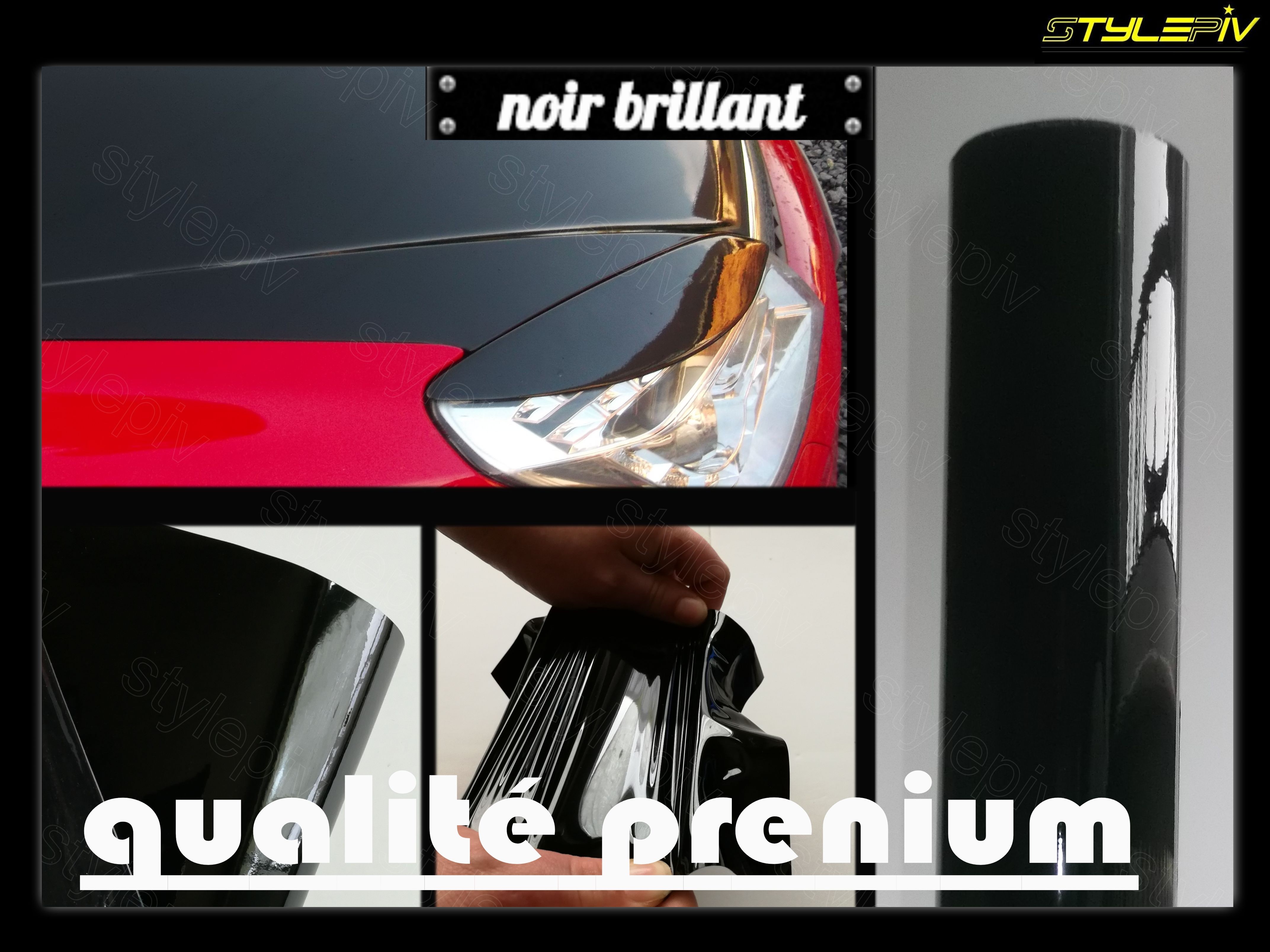 Film covering noir brillant 1370 mm - covering vente au détail -  Automorphos