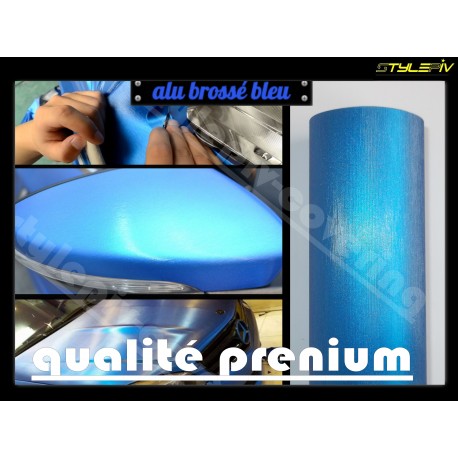 film covering aluminium brossé bleu 152 x 30 cm