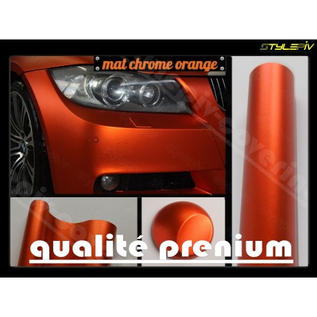 film covering orange mat chrome