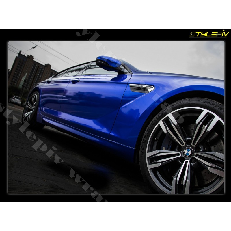Film adhésif bleu Miami brillant pour habillage de voiture marque APA  fabriqué en Italie